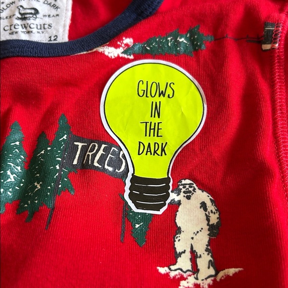 J. Crew Crewcuts Christmas Glow in the Dark Matching Holiday Pajama Set Size 12 - Picture 5 of 8